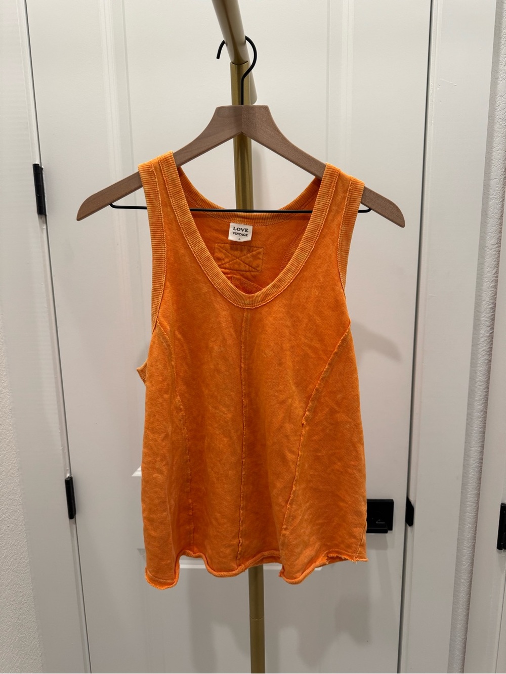 LOVE by Muriel Orange V-Neck Tank Top